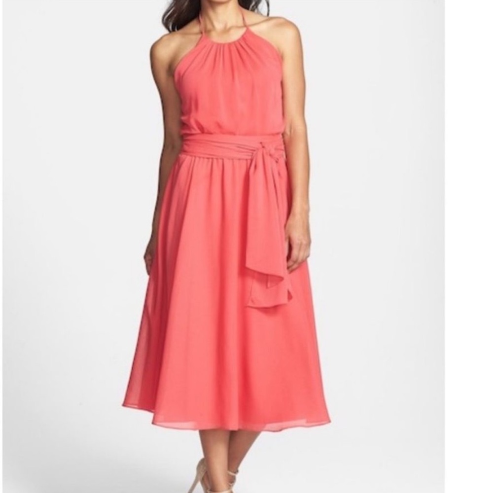 Issac Mizrahi chiffon halter dress